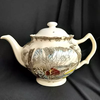 Johnson Brothers Friendly Village Tea Pot 4 Cup Vintage England Bone China *FLAW • $32.99