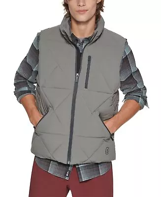 Bass Outdoor Men’s Glacier Hiking Diamond Quilted Vest Gray Medium • $36.90