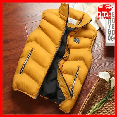 Men's Quilted Vest Jacket Winter Warm Down Body Sleeveless Padded Coat Outwear • $24.85