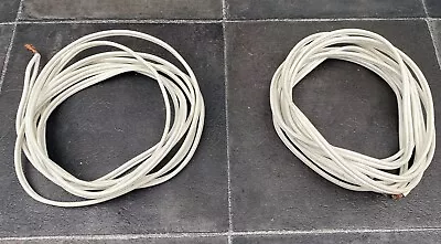 Set Of 2 Cables 4.2m 3.5m White Thick 4mm Wire Core Speaker • £9.95