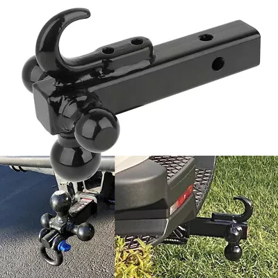 2'' Trailer Hitch Tri Ball Mount Receiver Tow Hook Class 3 4 For Ford F-150 F150 • $45.99