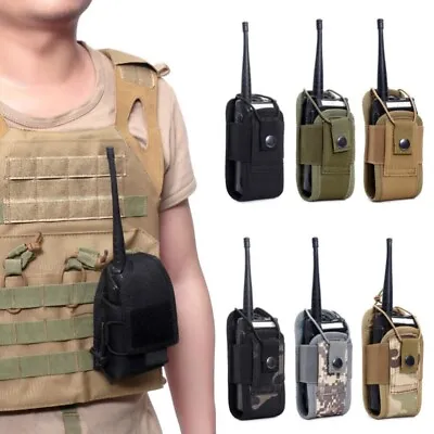 Tactical Molle Radio Pouch Military Walkie Talkie Wasit Pack Holder Pocket Bag • $7.99