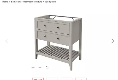 B&Q GoodHome Perma Satin Grey Bathroom Cabinet W800 H806mm • £125