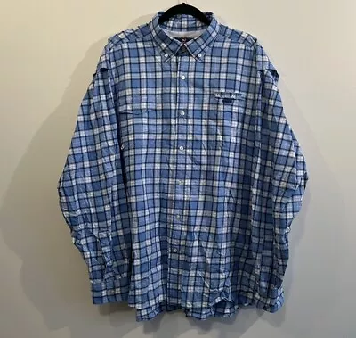 Vineyard Vines Mens 2XL Blue/White Plaid Harbor Shirt Button Up Vented Fishing • $19.99