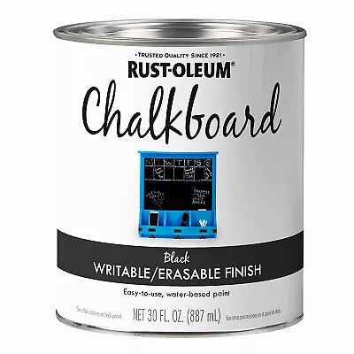 Rust-Oleum 301450 Specialty Chalkboard Brush On Latex Paint Black Qt. - • $39.65