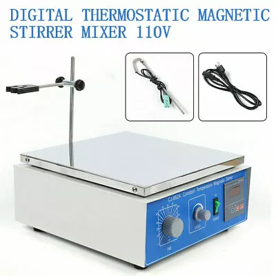 10L Lab Digital Magnetic Stirrer Hot Plate Thermostatic Heating Stirring Mixer  • $176