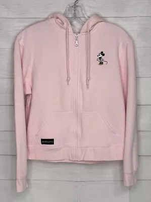 Walt Disney World Junior Size Large Minnie Mouse Full Zip Hoodie Sweater Pink • $4.99