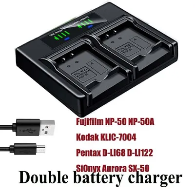 Dual Battery Charger For FinePix XP110 XP150 XP160 XP170 XP200 XF1 F1000EXR NP50 • $10.99