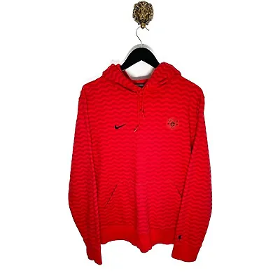 Nike Manchester United Y2K Pullover Mens Hoodie Size Medium Red • £19.49