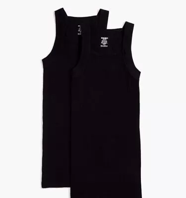 2(X)IST Men's 2-Pack Cotton Essential Square Cut Tank Tops Black • $35.99