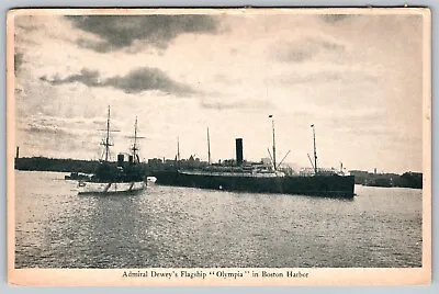 Olympia Admiral Dewey's Flagship In Boston Harbor C1900's Vintage Postcard • $9.99