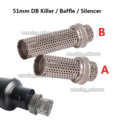 Universal 51mm Exhaust Silencer Scooter Muffler DB Killer Baffle Stainless Steel • $22