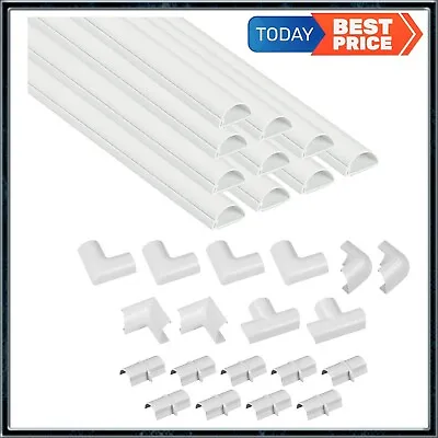 D-Line Mini Trunking Kit 4 Meter Self Adhesive Wire Hider Cable Management White • £19.99