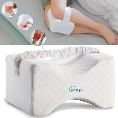 Orthopedic Firm Memory Foam Knee Pillow With Back Hip And Knee Support Cover • £10.99