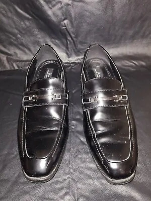 Mens Marc Anthony Black Slip On Dress Shoes Size 10 1/2 Leather Dress Black • $10