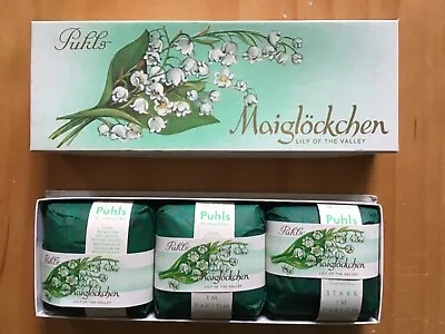 Puhls Maiglockchen Lily Of The Valley 3 Bars Soaps In Box Unused Vintage • £19.29