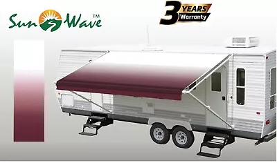 SunWave RV Awning Replacement Fabric 14' (Actual Width 13'2 ) Burgundy Fade • $100.95