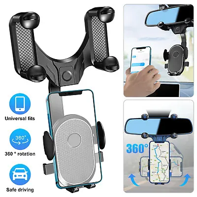 Car Rear View Mirror Mount Phone Holder Stand For IPhone Samsung GPS Universal • $9.98