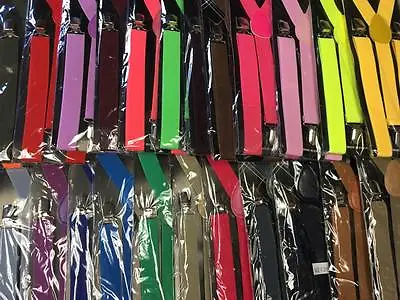 $2.99 • Buy 28 Colors Mens&Womens Clip-on Sexy Suspenders Elastic Y-Shape Adjustable Braces