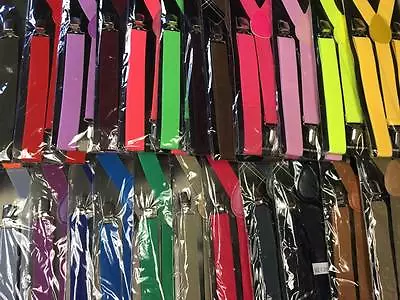 $2.99 • Buy 28 Colors Mens&Womens Clip-on Sexy Suspenders Elastic Y-Shape Adjustable Braces