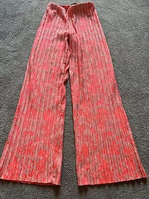 Zara Pink Wide Leg Trousers Size Medium  • £15