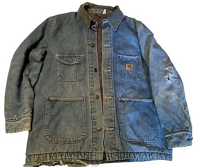 Vintage Wrangler Big Ben Jacket USA 80s Blanket Lined Denim Chore Coat Size 40 • $40