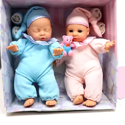 Vintage Laurel Twin Vinyl Baby Dolls 1 Boy 1 Girl Baby Booties & Baby Toy • $18.99