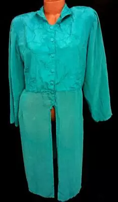 *Main Street Blue Gauze See Through Button Down Long Sleeve Duster Top 3X • $14.99