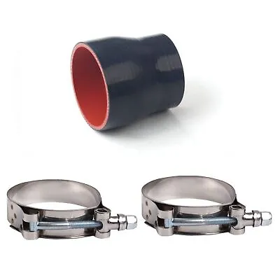 2.75  To 2.5  Straight Reducer Silicone Turbo Hose Coupler Pipe + 2pc T-Clamps • $8.99