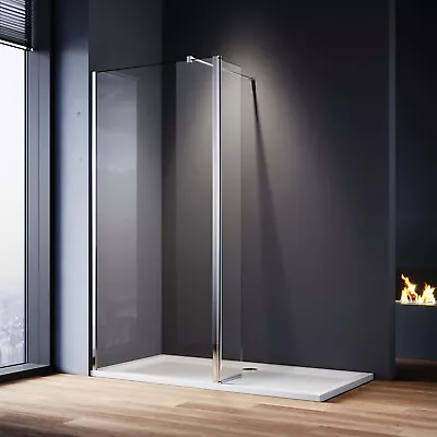 Wet Room Shower Screen With Flipper Walk In Enclosure 8mm NANO Easy Clean Glass • £117.99