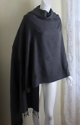 $198 • Buy ESTATE Bajra ? Slate Gray Green Designer Art-to-Wear Huge Scarf Shawl Wrap Lux