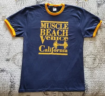 Muscle Beach Venice California Old School Bodybuilding Vintage Logo T-Shirt New • $17.95