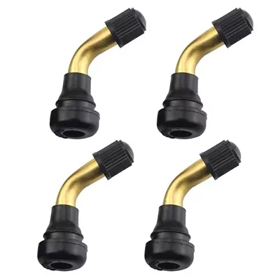 4x Bent Valve Stems Brass Metal Angle 45 Degree Tire Wheel Car Motorcycle PVR60 • $6.95