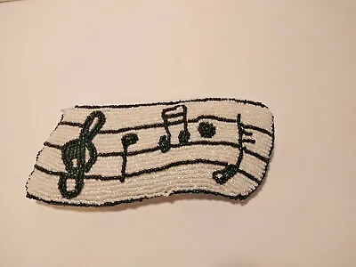 NEW Beaded Zippered Coin Purse MUSIC Staff NOTES   • $9.29