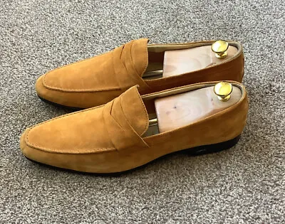 £49.99 • Buy Pakerson Soft Suede Leather Camel Colour  Handmade Penny Loafers - VGC