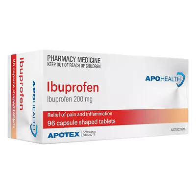 $10.98 • Buy Same As Nurofen! Ibuprofen 200 Mg 96 Tablets - Bulk - Free Same Day Post