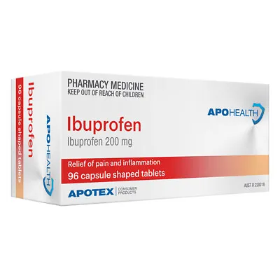 Same As Nurofen! Ibuprofen 200 Mg 96 Tablets - Bulk - Free Same Day Post • $10.98