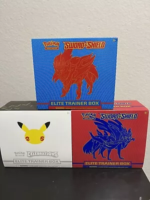 2 Pokemon Swords And Shield Elite Trainer Box 1 Pokemon Celebration’s EXTRAS • $55