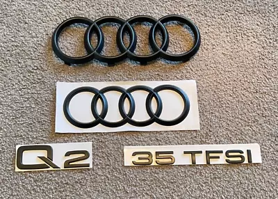 OEM Style Matte Black Front Rear Emblem Badge Set For Audi Q2 35TFSI • $129.95