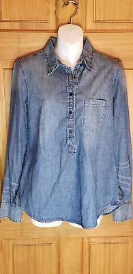 Yahada USA Chambray L/S Womens Top Sz S Good Condition!! • $13