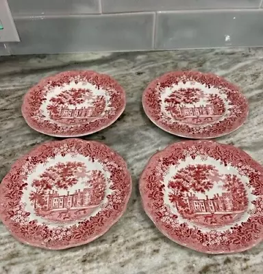 Vintage J & G Meakin Romantic England Ironstone Dessert Plates Set Of 4 • $30