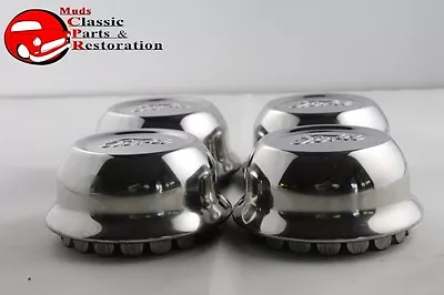 1928 1929 Ford Model A Stainless Steel Hub Caps Ford Script Official Licensed • $58.49