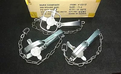 3 New Duke # 1 Long Spring Traps Foothold Trap Mink  Muskrat Trapping Survival • $29.75