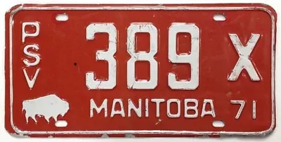 Manitoba Canada 1971 PSV Public Service Vehicle Extra-Provincial License Plate • $24.95