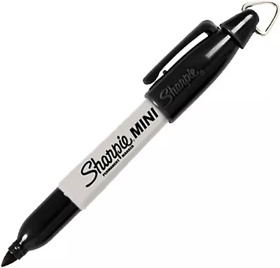 4 Pack Of Sharpie Mini Permanent Markers W/ Key Chain Clip - Fine Point Black • $17