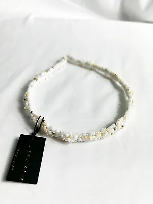 L. Erickson White Skinny Multicolor Pearls Headband. $160 • $59.99