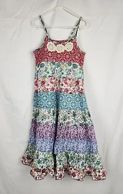 Mimi & Maggie Girls Patchwork Embellished Sleeveless Lined Dress Sz 6 • $18