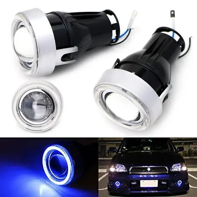 3  Projector Fog Light Lamps W/ Ultra Blue 40-LED Halo Angel Eyes Rings For Car • $59.39