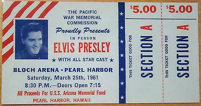 ♫ ELVIS PRESLEY 1956 - 1961 Repo Concert Tickets 7 Different Tickets ♫ • $11.99