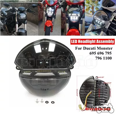 Motorcycle LED Headlight Projector For Ducati Monster 695 696 795 796 1100 EVO S • $189.99